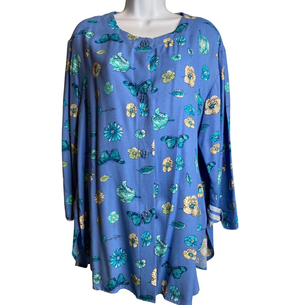 Vintage Mark Fore & Strike Womens Long Sleeve Button Up Top Est Sz L Floral